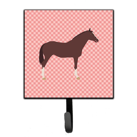 Carolines Treasures English Thoroughbred Horse Pink Check Leash or Key Holder BB7913SH4